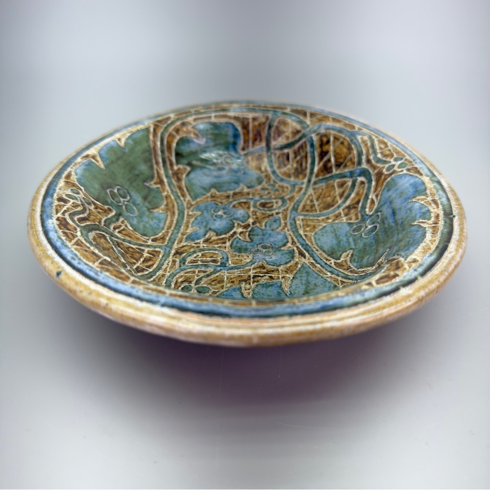 Vintage Glasfryn Pottery Etched Ceramic Bowl - Picture 7 of 11